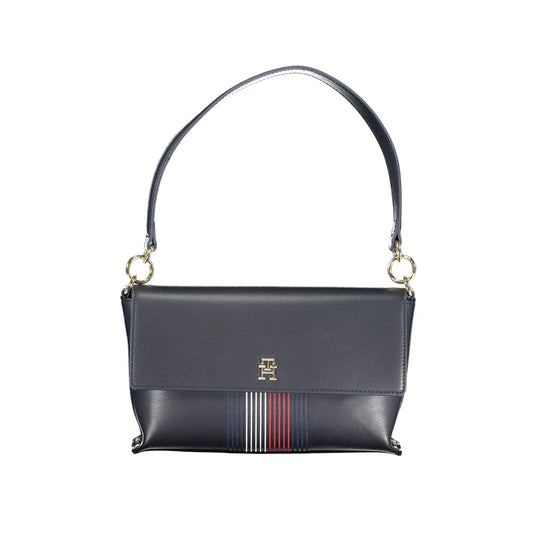 Tommy Hilfiger Borsa Donna Blu a Spalla con Tracolla e Dettagli a Contrasto