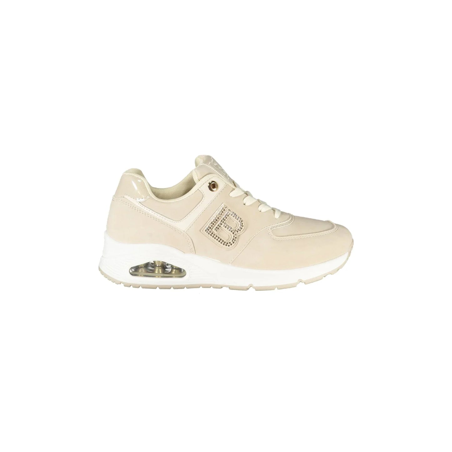 LAURA BIAGIOTTI Sneakers Donna Beige con Lacci e Strass