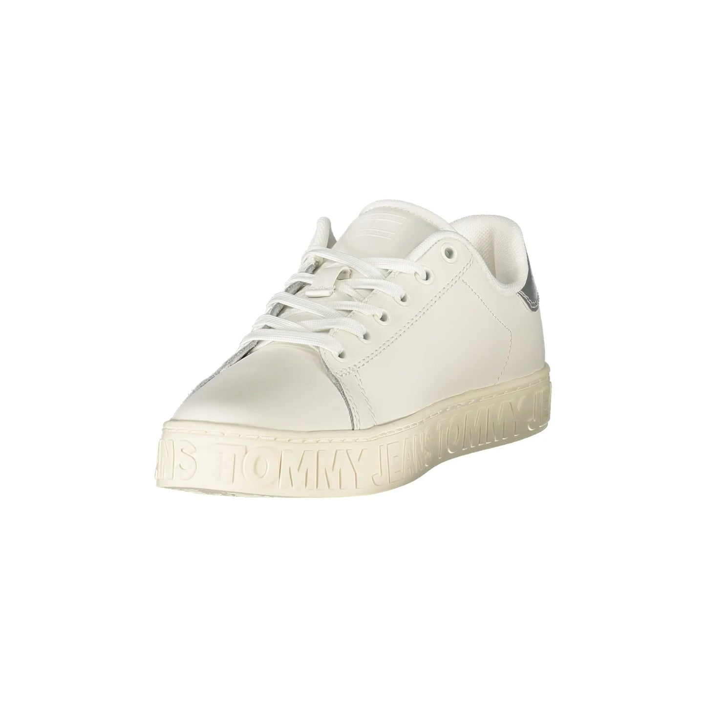 TOMMY HILFIGER Sneakers Donna Bianche con Lacci e Dettagli Argento