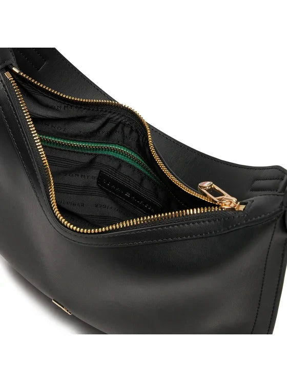 Tommy Hilfiger Borsa Donna Nera con Tracolla Regolabile e Manico Removibile