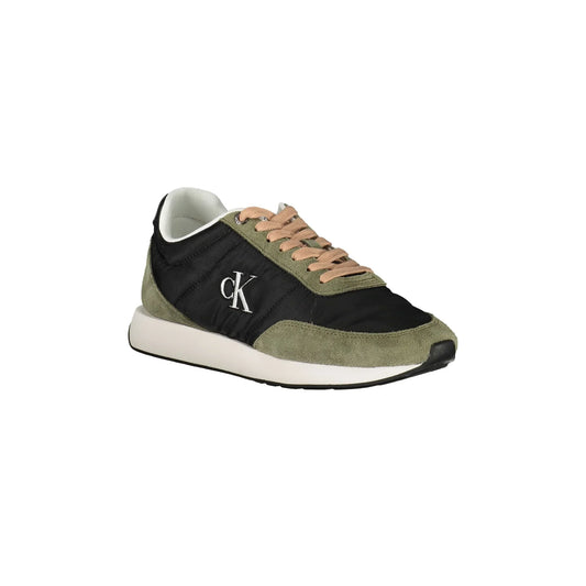 CALVIN KLEIN Sneakers Donna Nere con Lacci e Dettagli in Verde