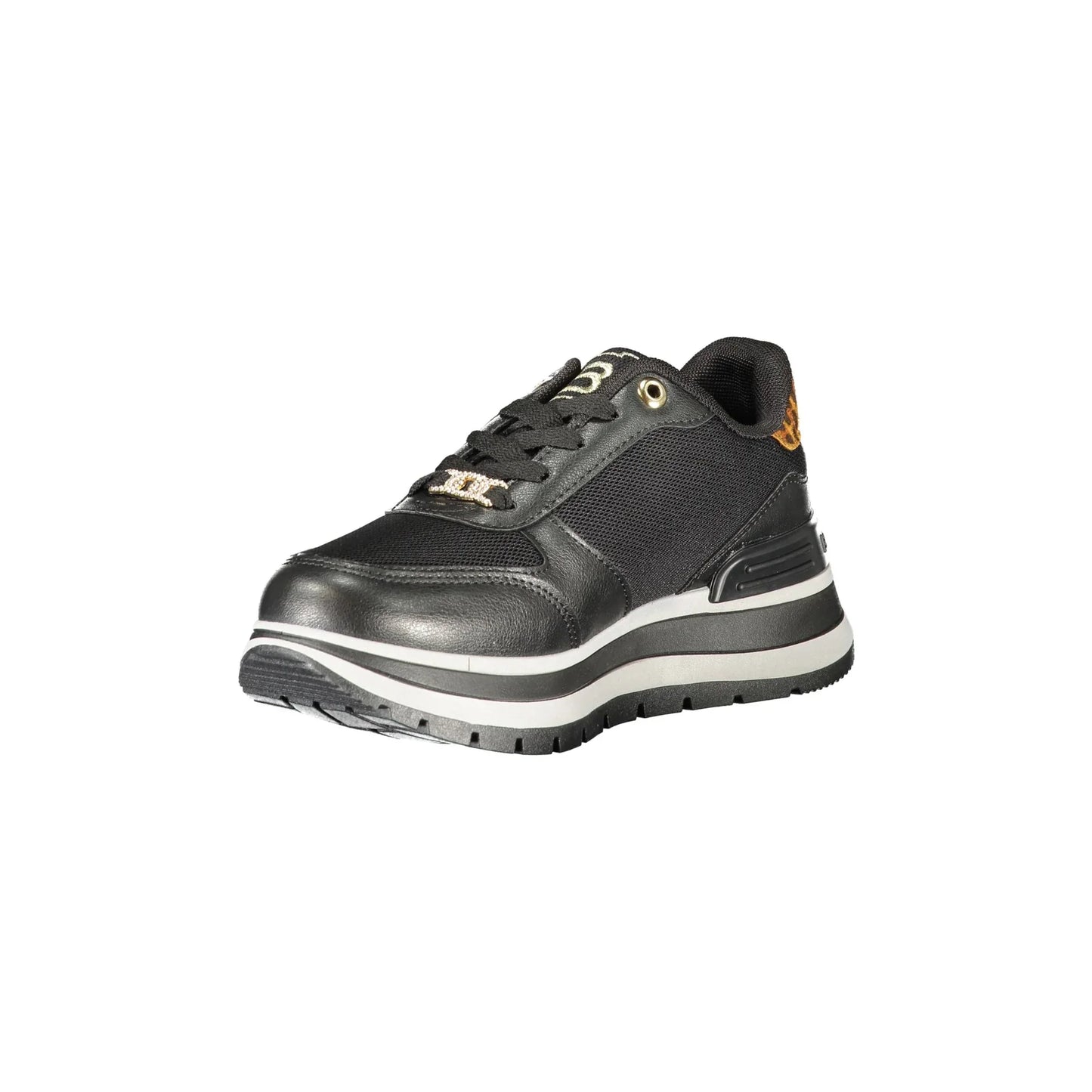 LAURA BIAGIOTTI Sneakers Donna Nere con Lacci e Stampa Logo