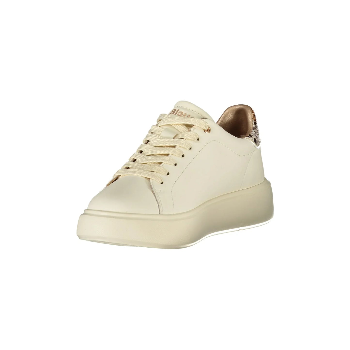 BLAUER Sneakers Donna Beige con Lacci e Dettagli in Pitone