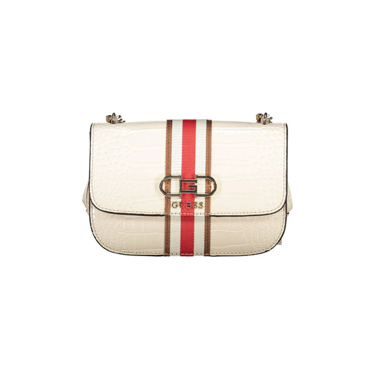 GUESS JEANS Borsa Donna a Tracolla Beige Nelka con Catena e Clip