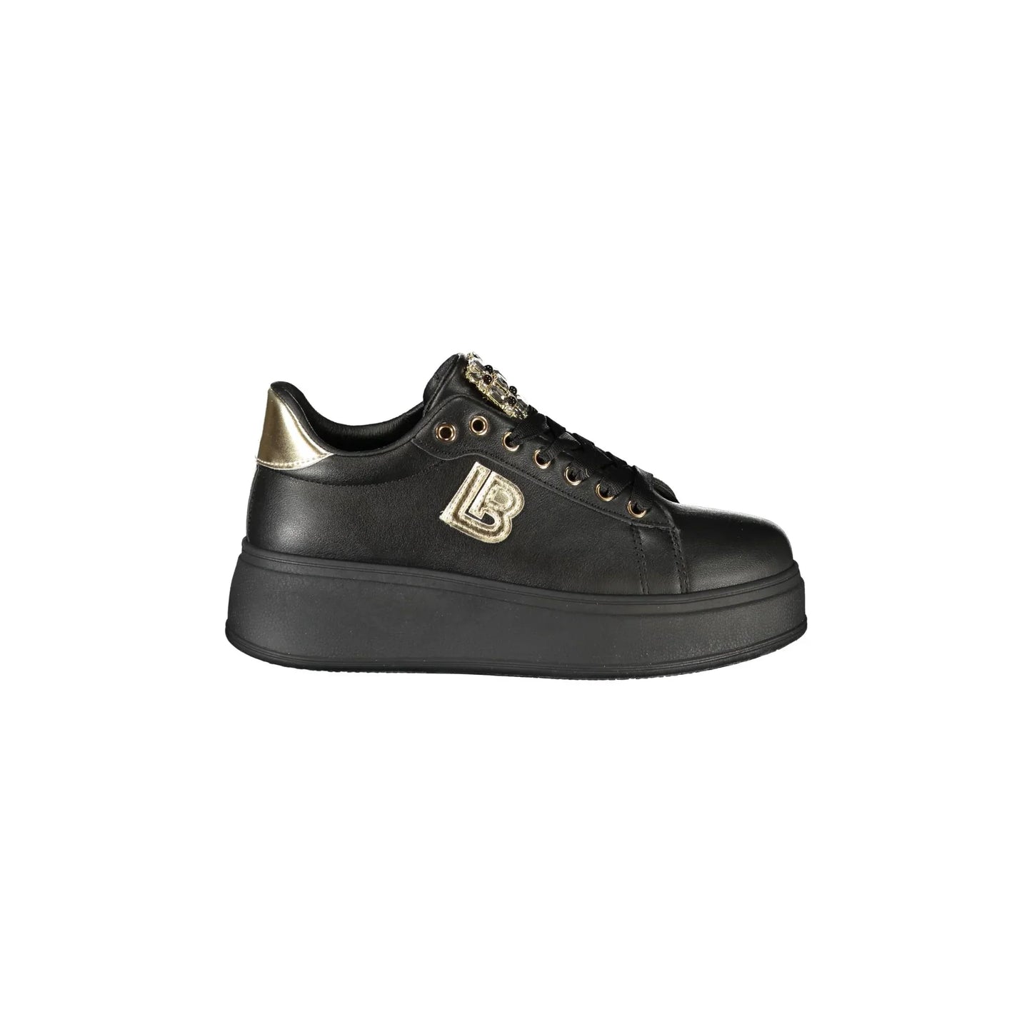 LAURA BIAGIOTTI Sneakers Donna Nere con Lacci e Plateau 5 cm