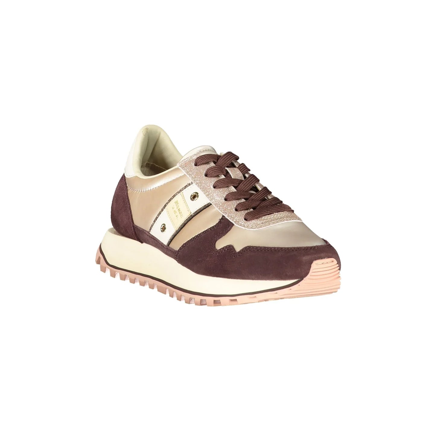 BLAUER Sneakers Donna Beige con Lacci e Dettagli in Vinaccia