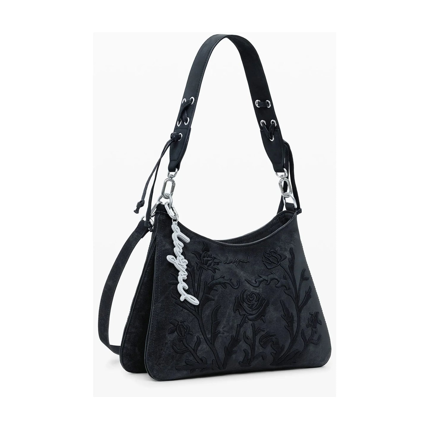 DESIGUAL Borsa Donna Nera a Spalla Romeo Floral Manaos