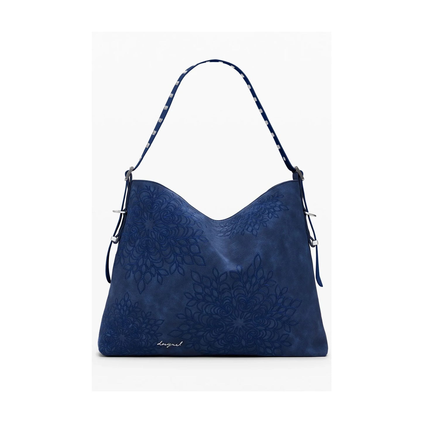 DESIGUAL Borsa Donna Blu a Spalla Sierra Buxton con Ricamo