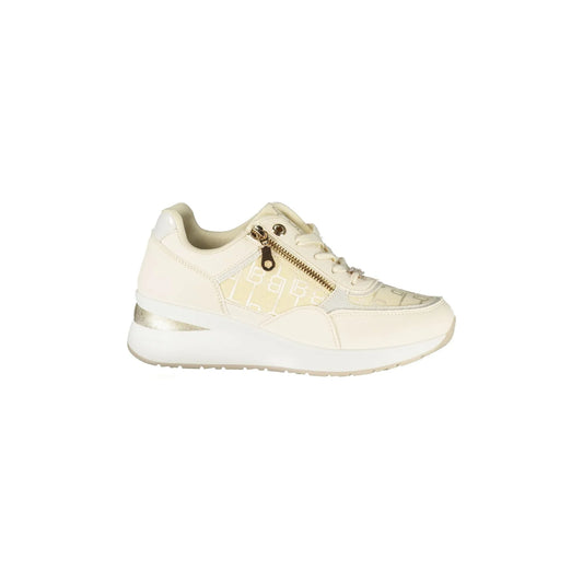 LAURA BIAGIOTTI Sneakers Donna Bianche con Lacci e Zip Laterale