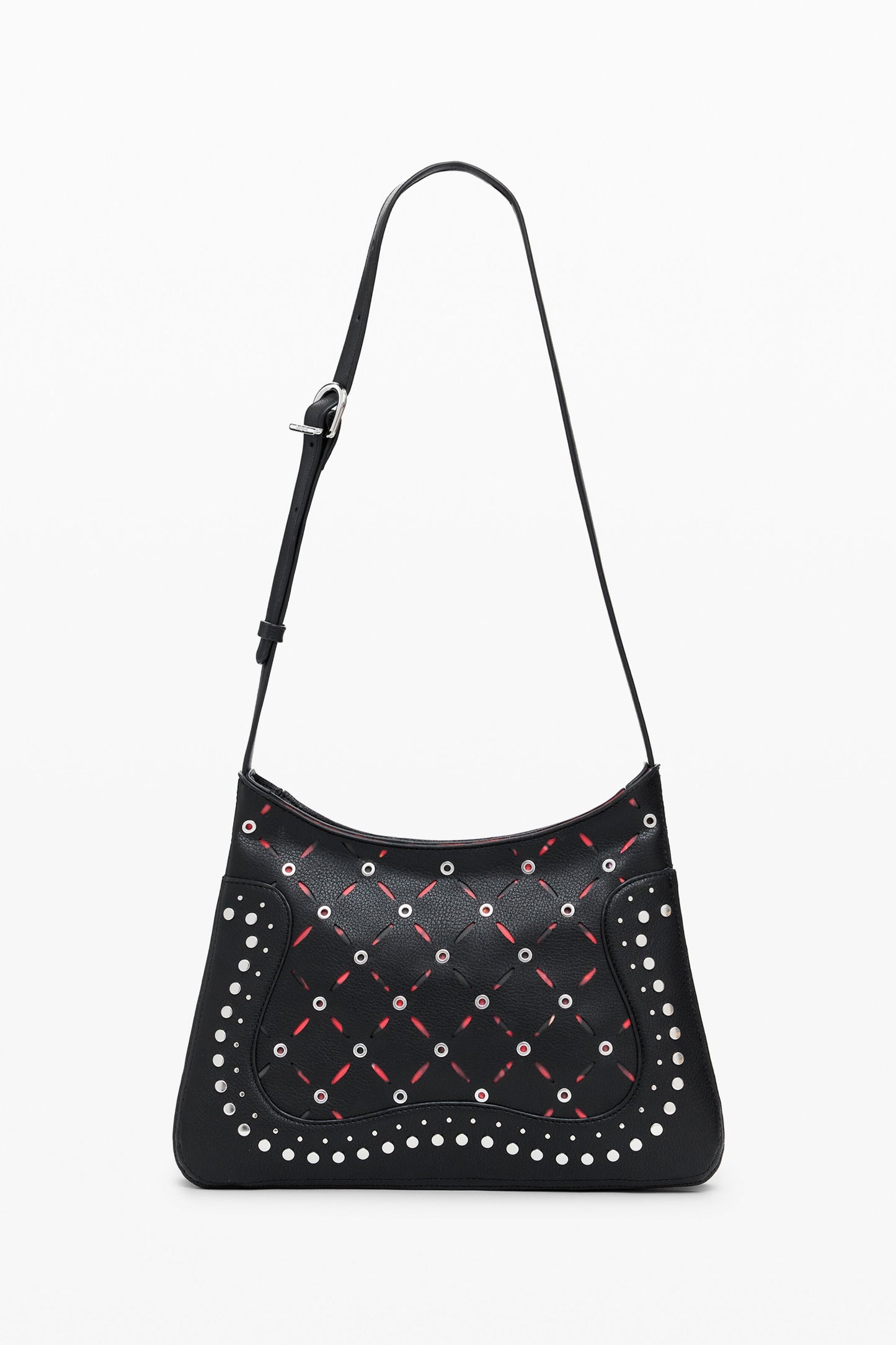 DESIGUAL Borsa Donna Nera a Tracolla Yankee Manaos con Borchie