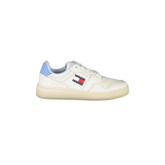 TOMMY HILFIGER Scarpe Sneakers Donna Bianche con Dettagli a Contrasto