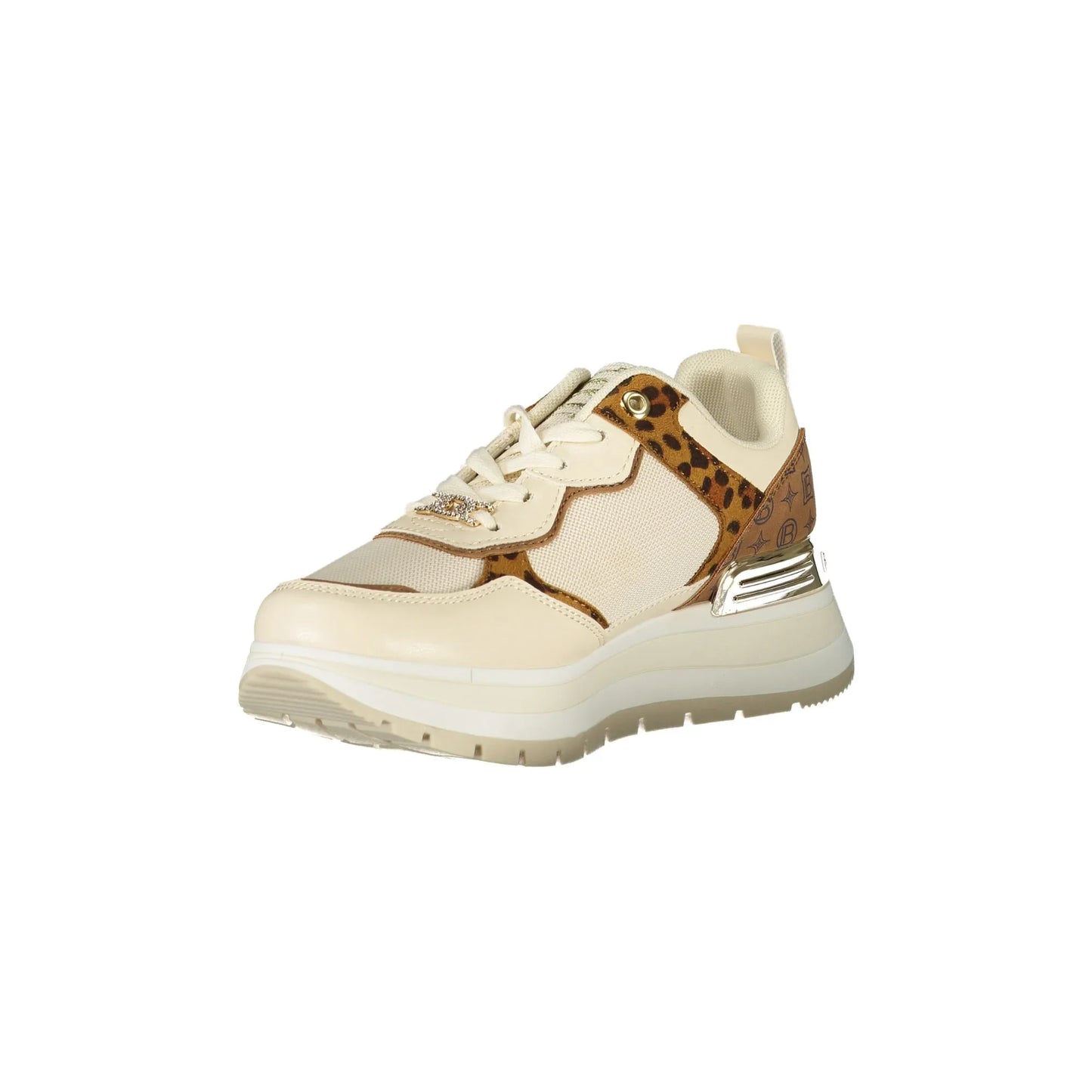 LAURA BIAGIOTTI Sneakers Donna Beige con Lacci e Plateau 5 cm