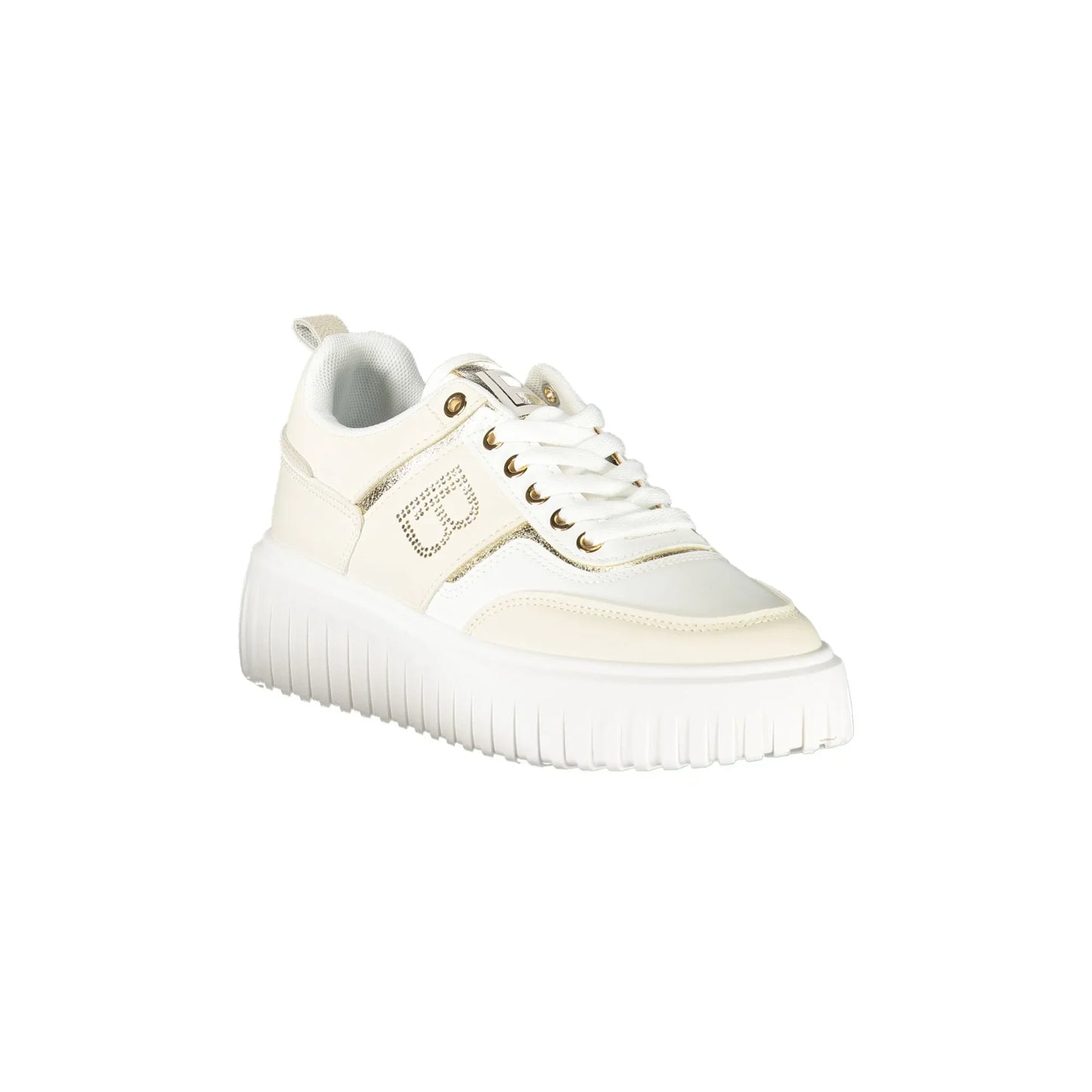 LAURA BIAGIOTTI Sneakers Donna Beige con Lacci e Strass