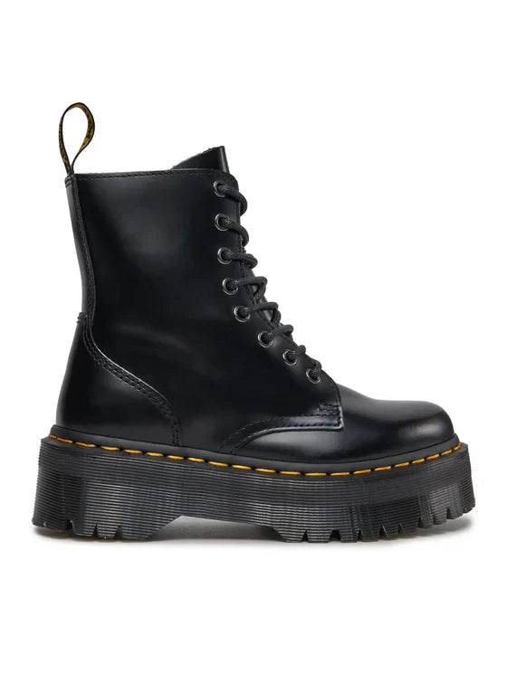 DR. MARTENS Stivaletti Donna Neri Jadon Polished Smooth