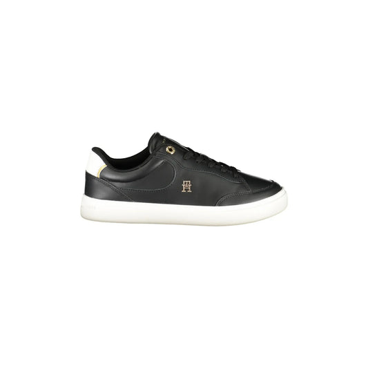 TOMMY HILFIGER Scarpe Sneakers Donna Nere con Plantare Removibile e Logo