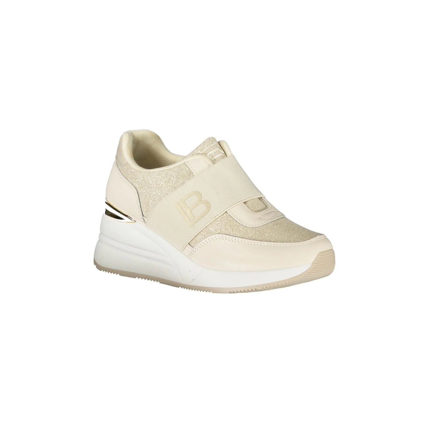 LAURA BIAGIOTTI Sneakers Donna Beige Elastiche con Plateau 6 cm