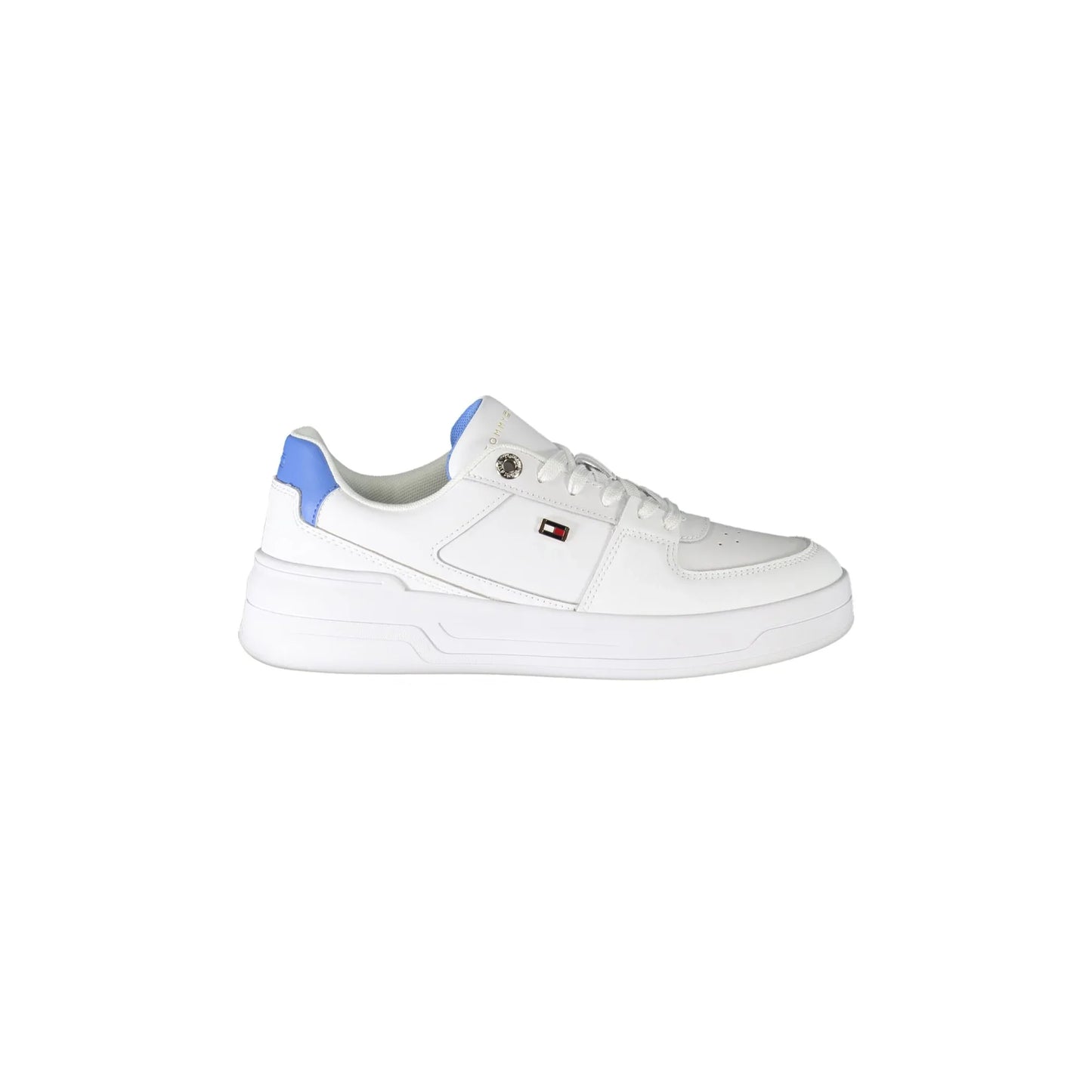 TOMMY HILFIGER Scarpe Sneakers Donna Bianche con Lacci e Logo