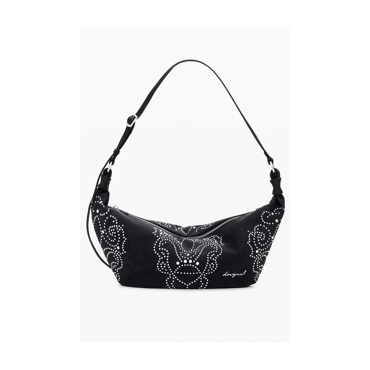 DESIGUAL Borsa Donna a Spalla Nera, Poker Face Munster