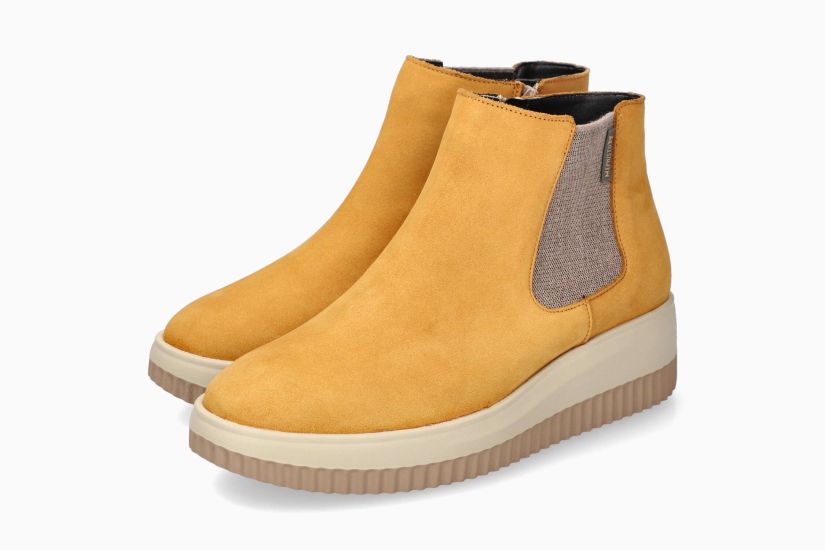 Mephisto BIONDA – Stivaletto donna in nabuk GIALLO con fodera calda e plantare estraibile