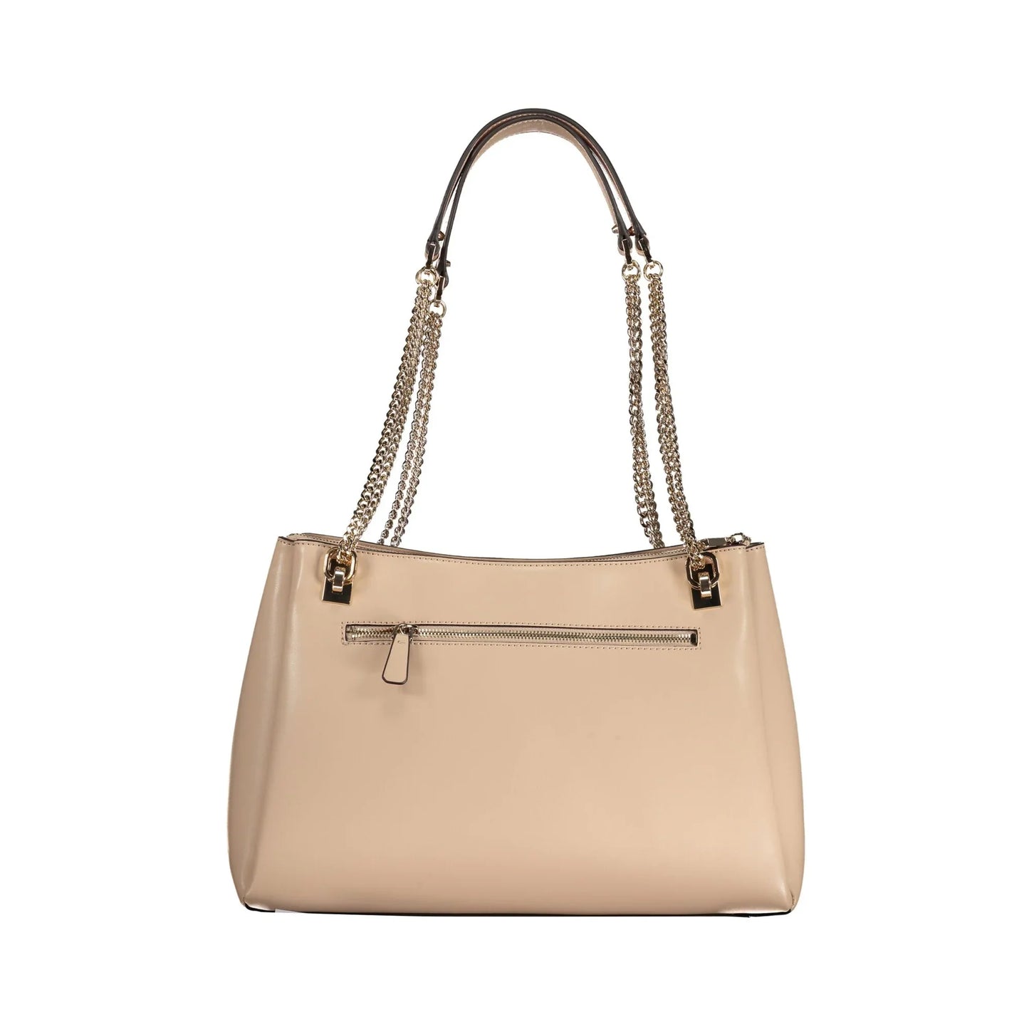 GUESS JEANS Borsa Donna Eliette Beige a Spalla con Catena e Zip