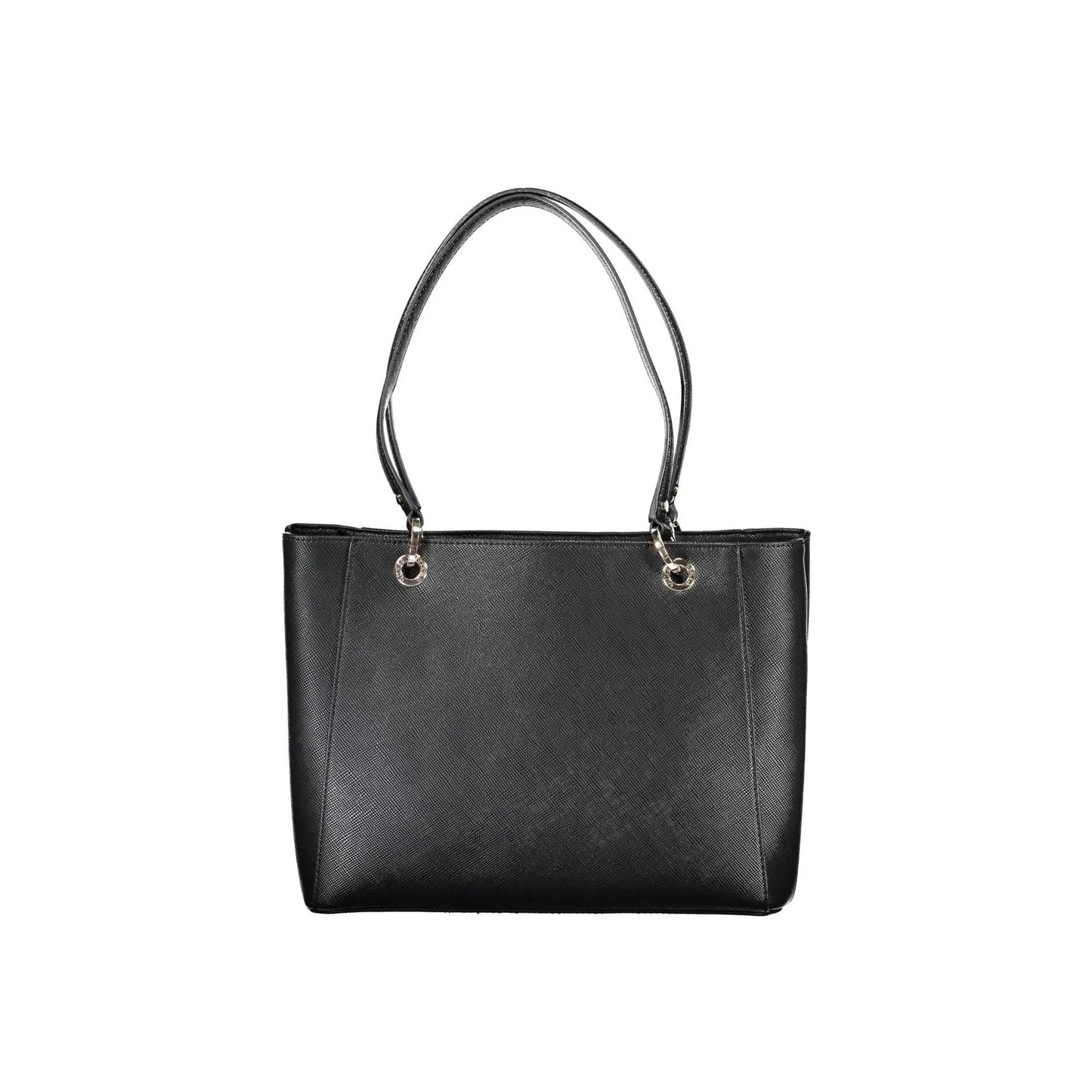 GUESS JEANS Borsa Donna Noelle Nera a Spalla con Dettagli a Contrasto