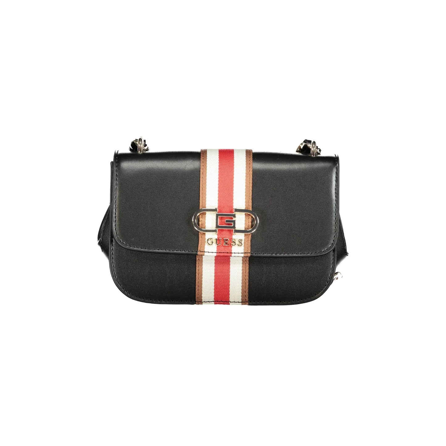 GUESS JEANS Borsa Donna a Tracolla Nera Nelka con Catena