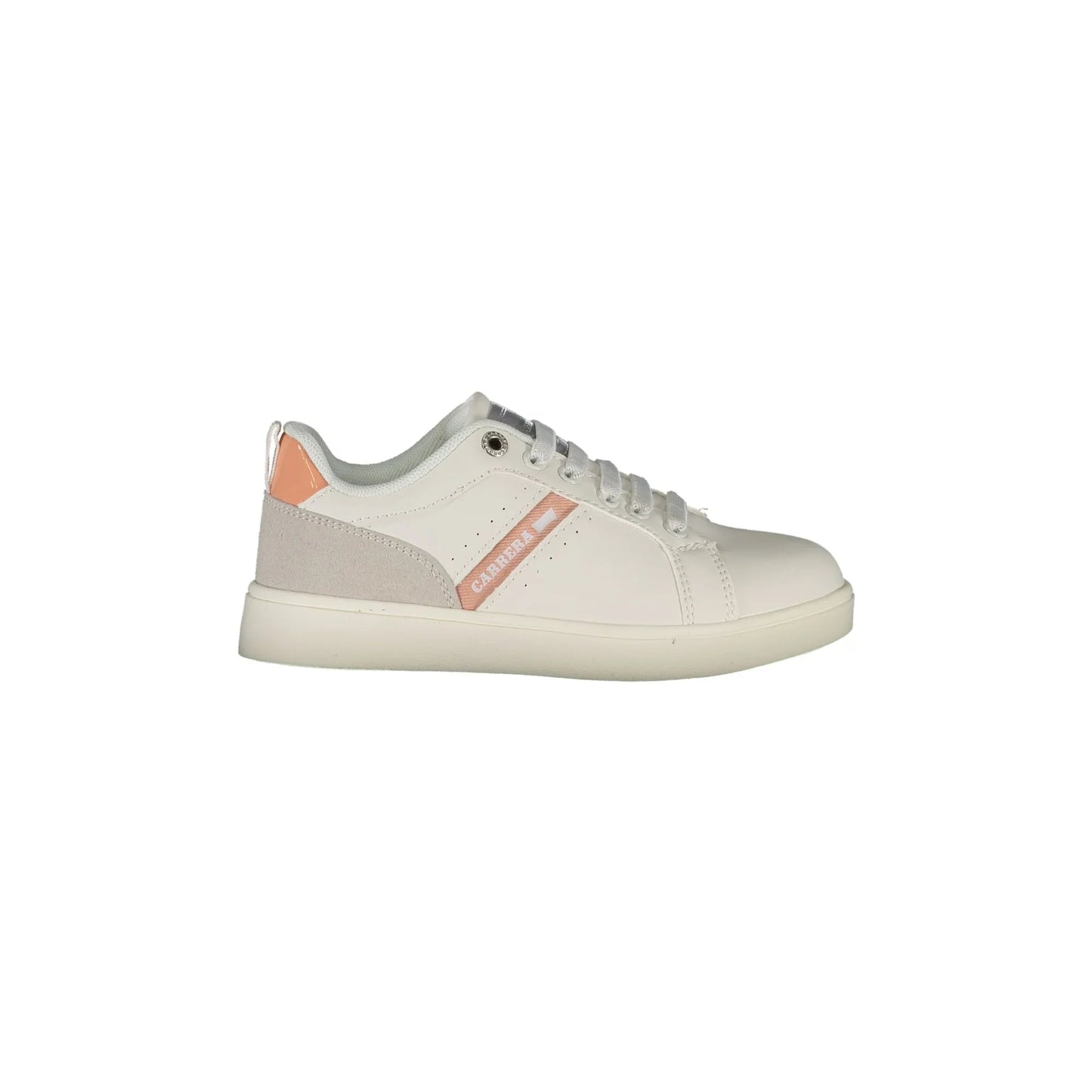 CARRERA Scarpe Sneakers Bambina Bianche con Lacci Elastici e Dettagli a Contrasto