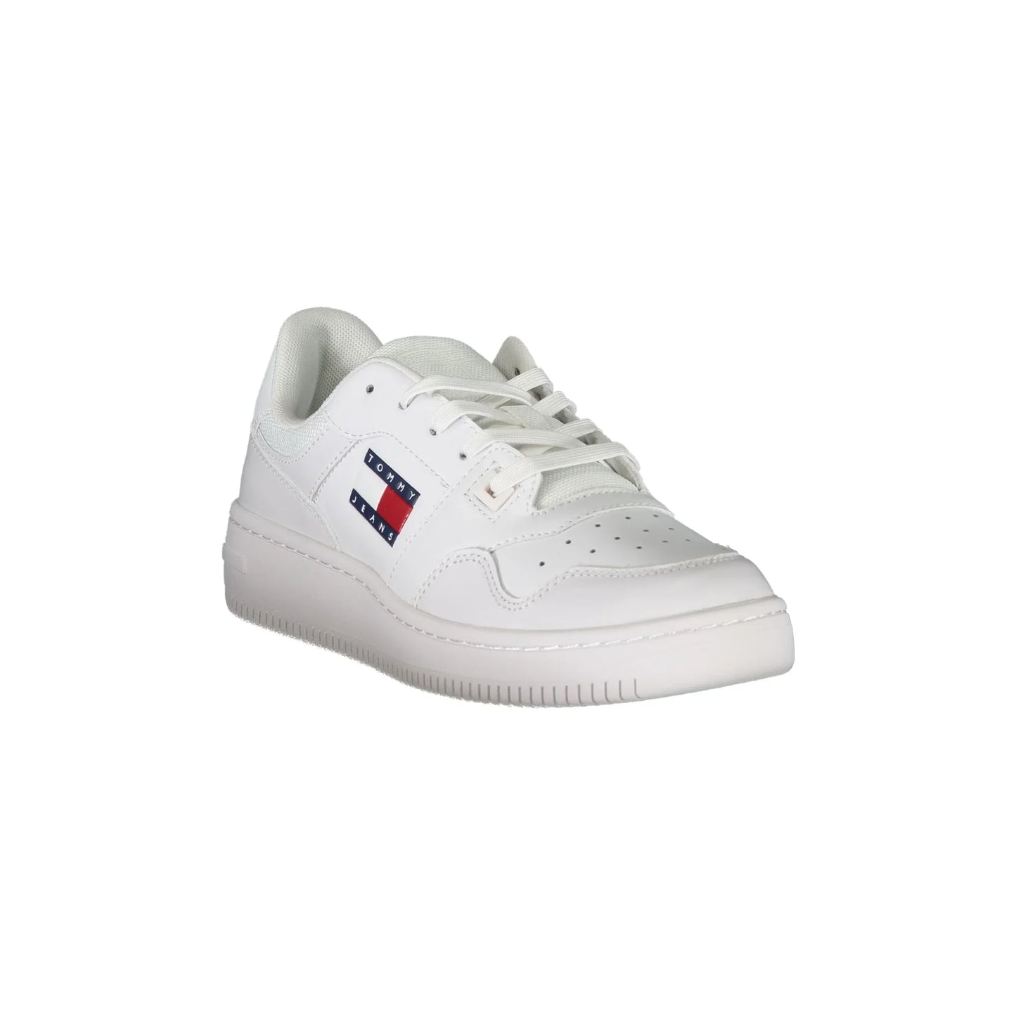 TOMMY HILFIGER Scarpe Sneakers Donna Bianche con Dettagli a Contrasto