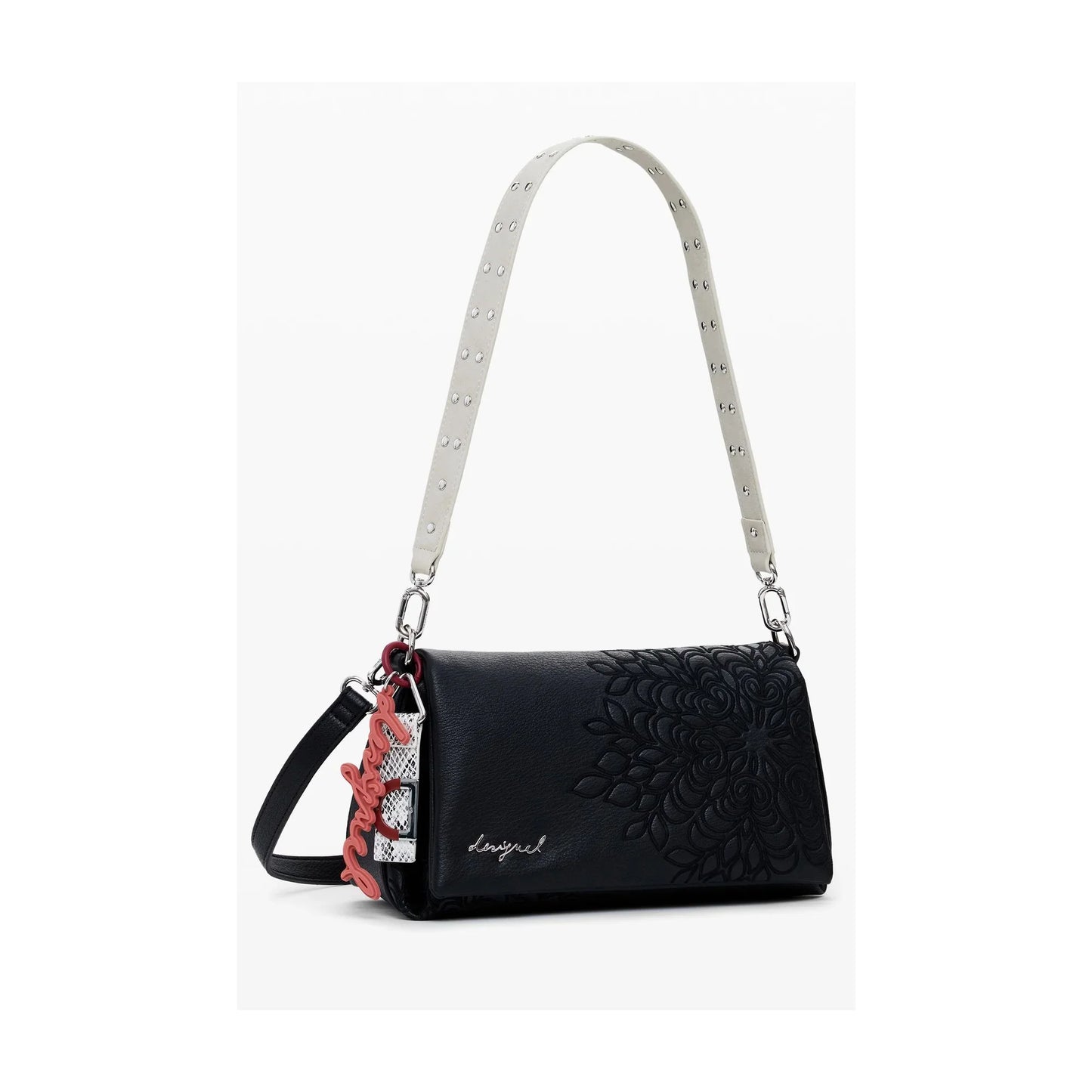DESIGUAL Borsa Donna a Spalla e Tracolla Nera, Sierra Naron Medium Flap