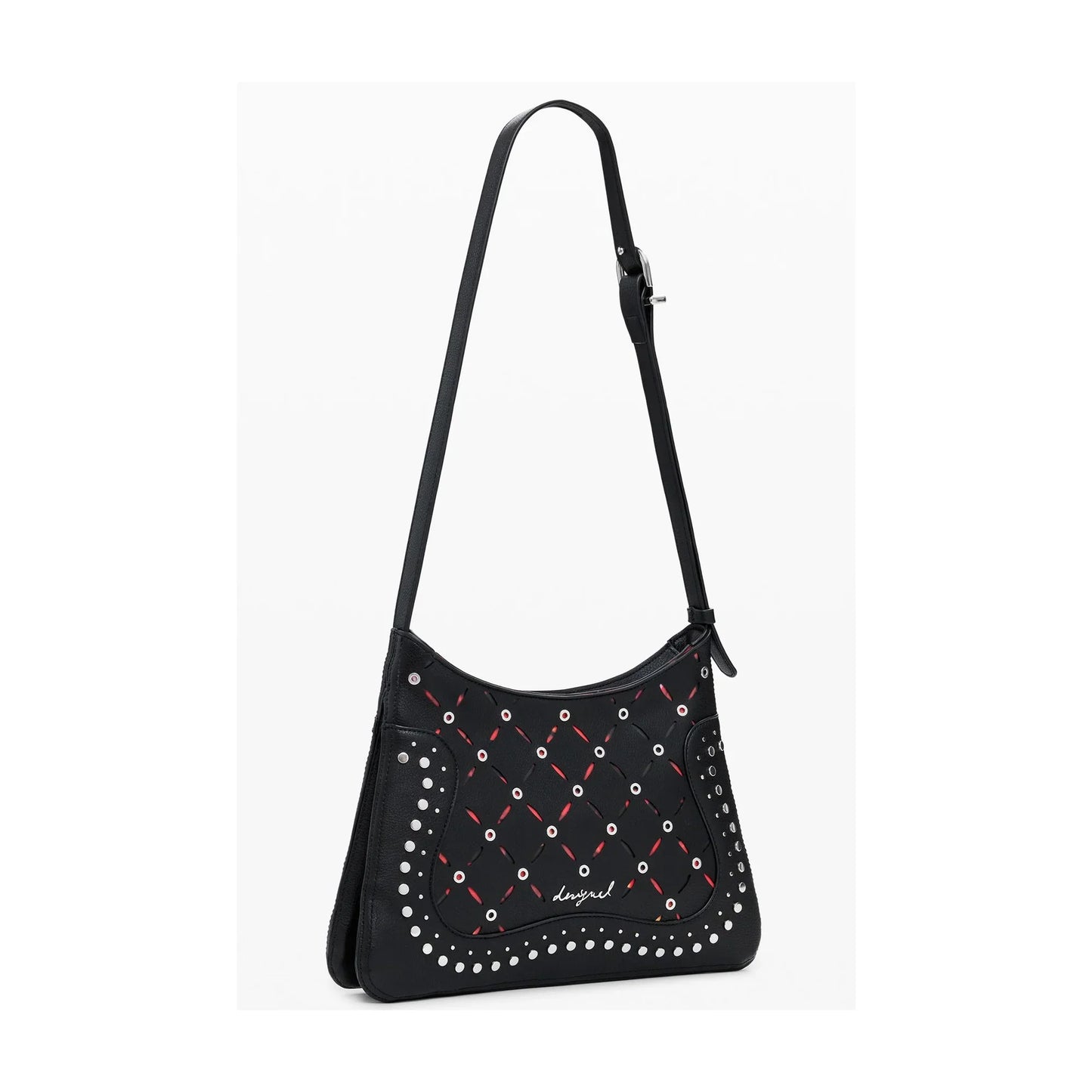 DESIGUAL Borsa Donna Nera a Tracolla Yankee Manaos con Borchie