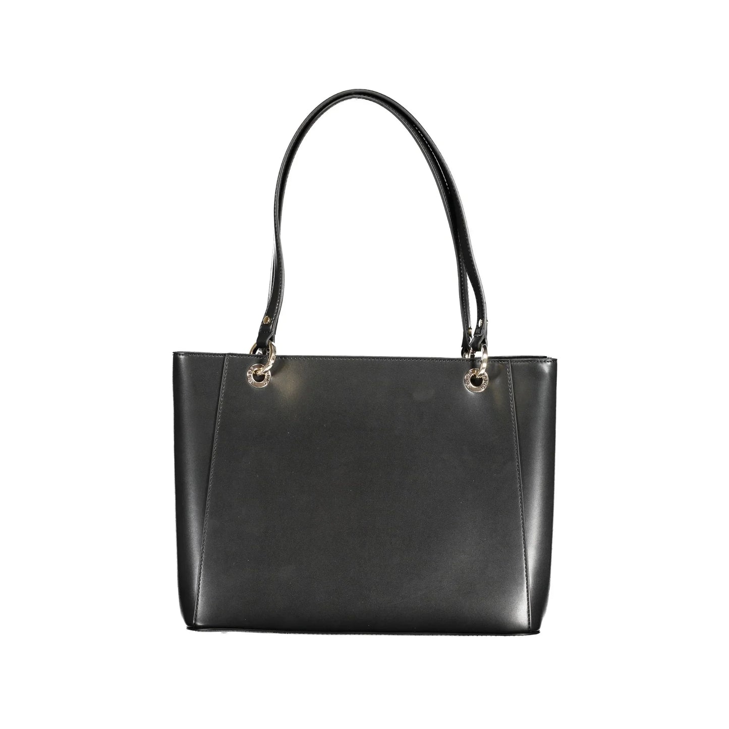 GUESS JEANS Borsa Donna Nolana Nera a Spalla con Doppio Scomparto e Dettagli a Contrasto