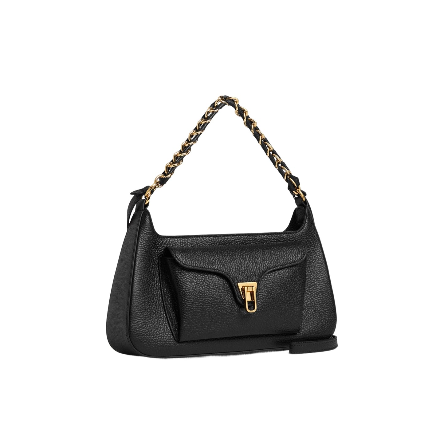 COCCINELLE Borsa Donna a Spalla Nera, In Vera Pelle, Beat Generation