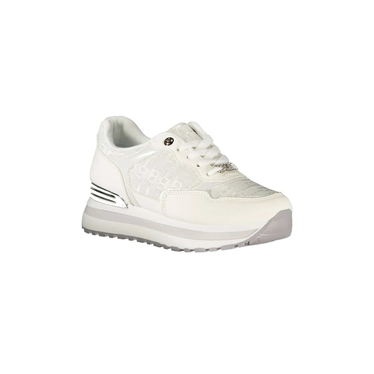 LAURA BIAGIOTTI Sneakers Donna Bianche con Lacci e Plateau 3 cm