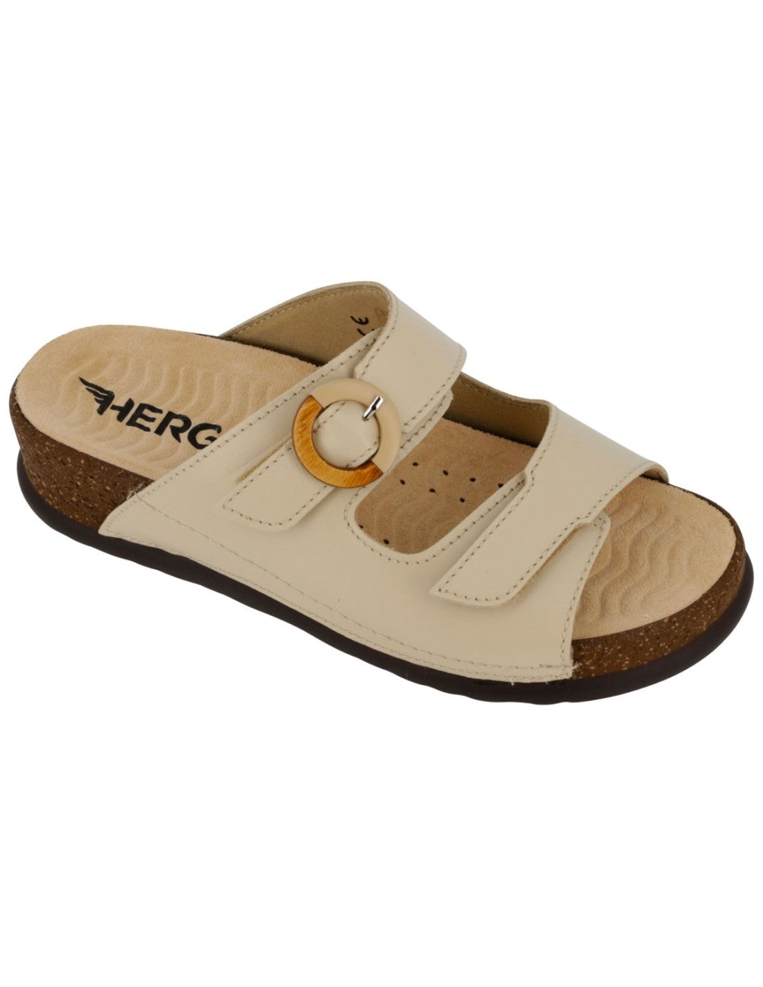 Ciabatta Hergos in pelle dal design contemporaneo e moderno - Soft Panna