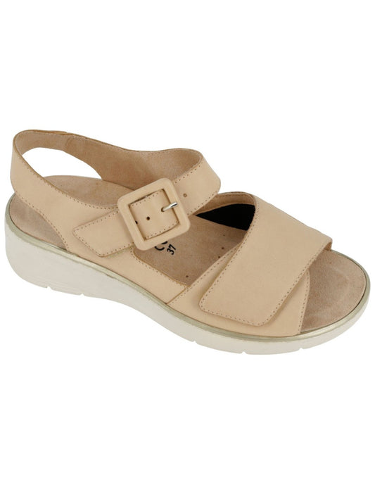 Sandalo Hergos Comfort Beige | Soletta Estraibile | Chiusura Velcro Carmen/Griselast Beige