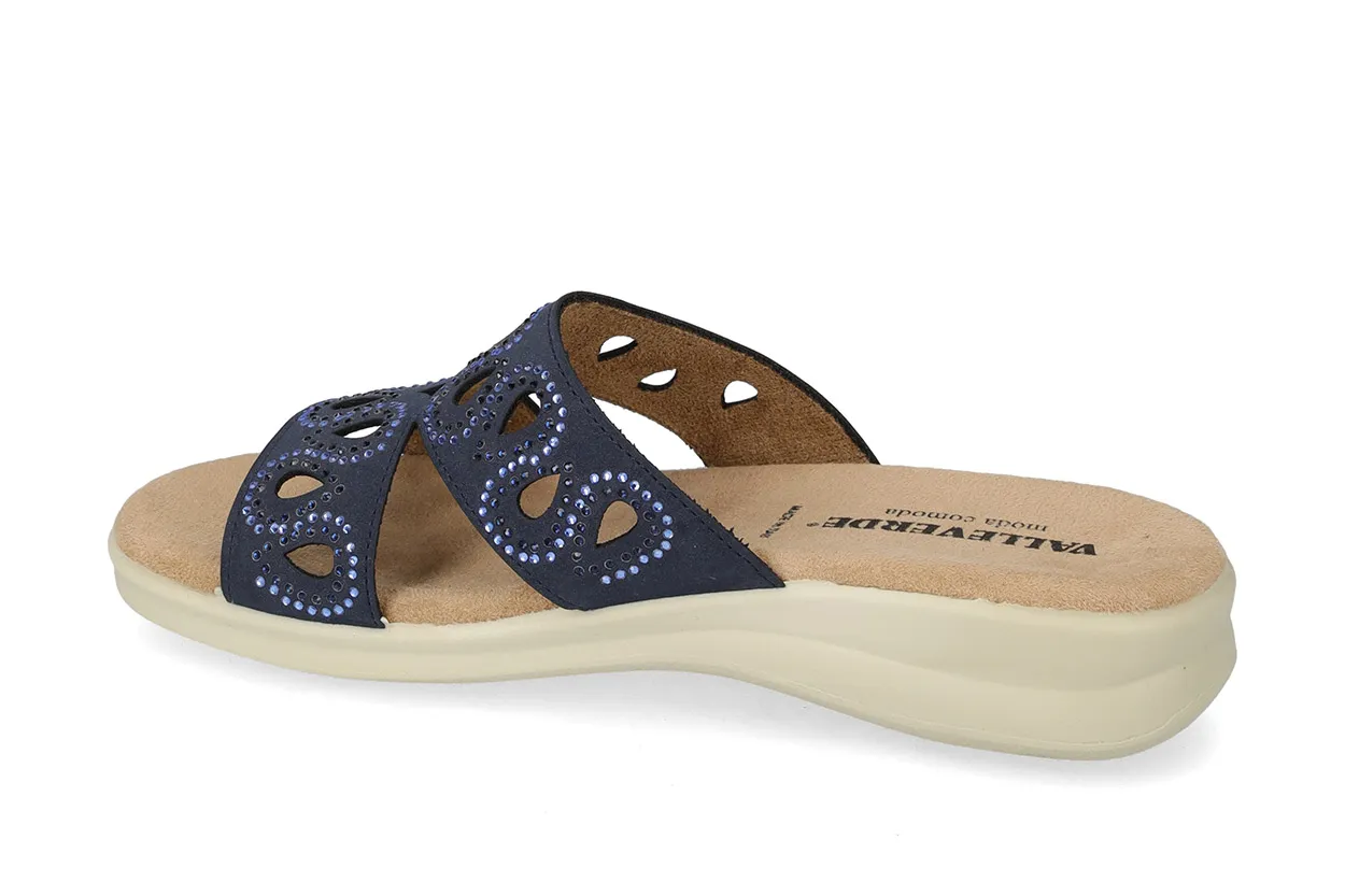 Ciabatta Donna Valleverde – Con Strass 25331  Blu