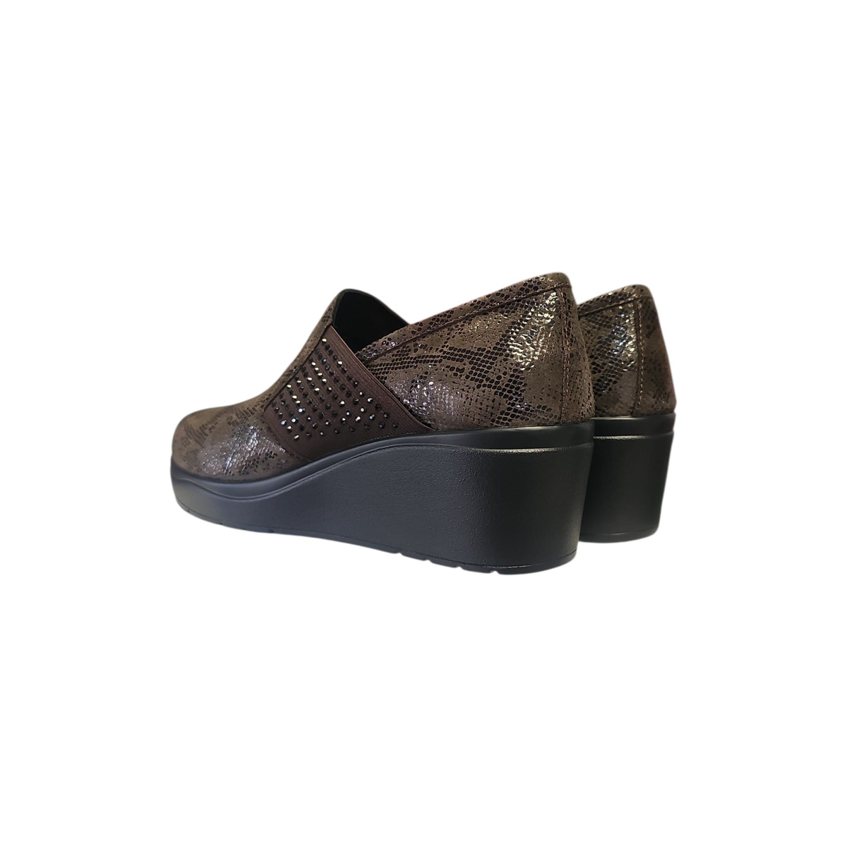 Scarpe Melluso K53021 testa di moro, vista posteriore della zeppa