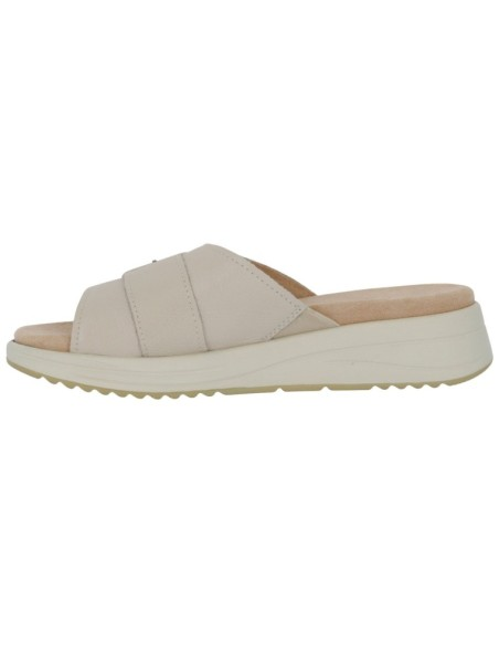 Hergos – Ciabatta Donna in Pelle con Fibbia | Soletta Estraibile | Beige