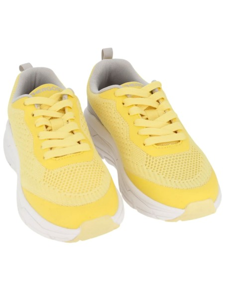 Hergos H3800 sneaker donna giallo grigio - vista laterale con plantare estraibile