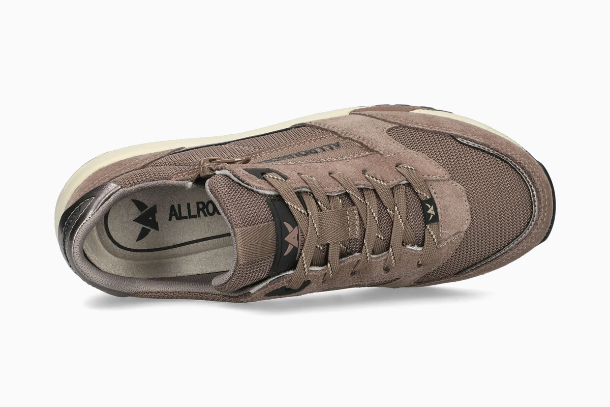 Sneaker donna Allrounder Venice Dark Taupe con lacci, vista dall’alto