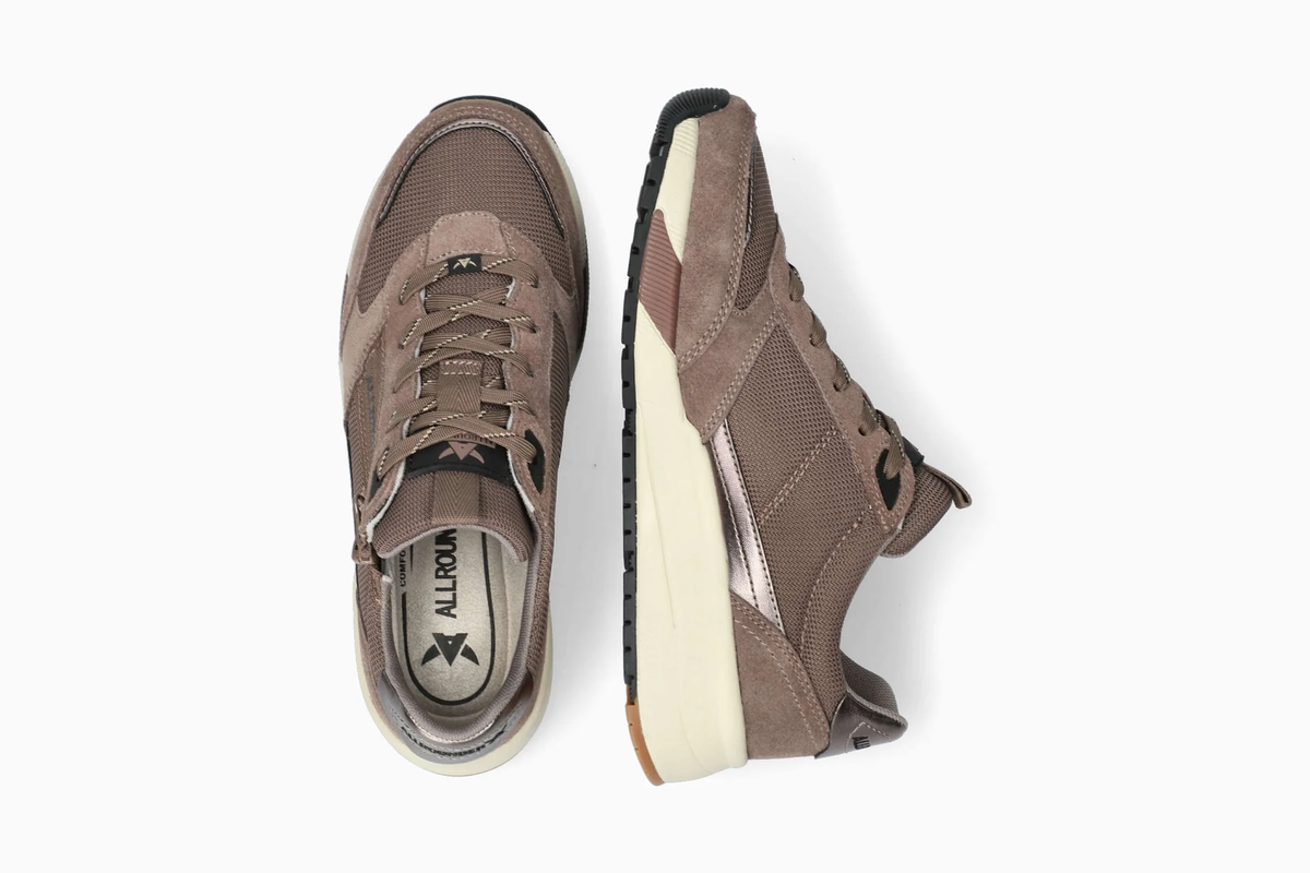 Sneaker donna Allrounder Venice Dark Taupe, viste superiore e laterale