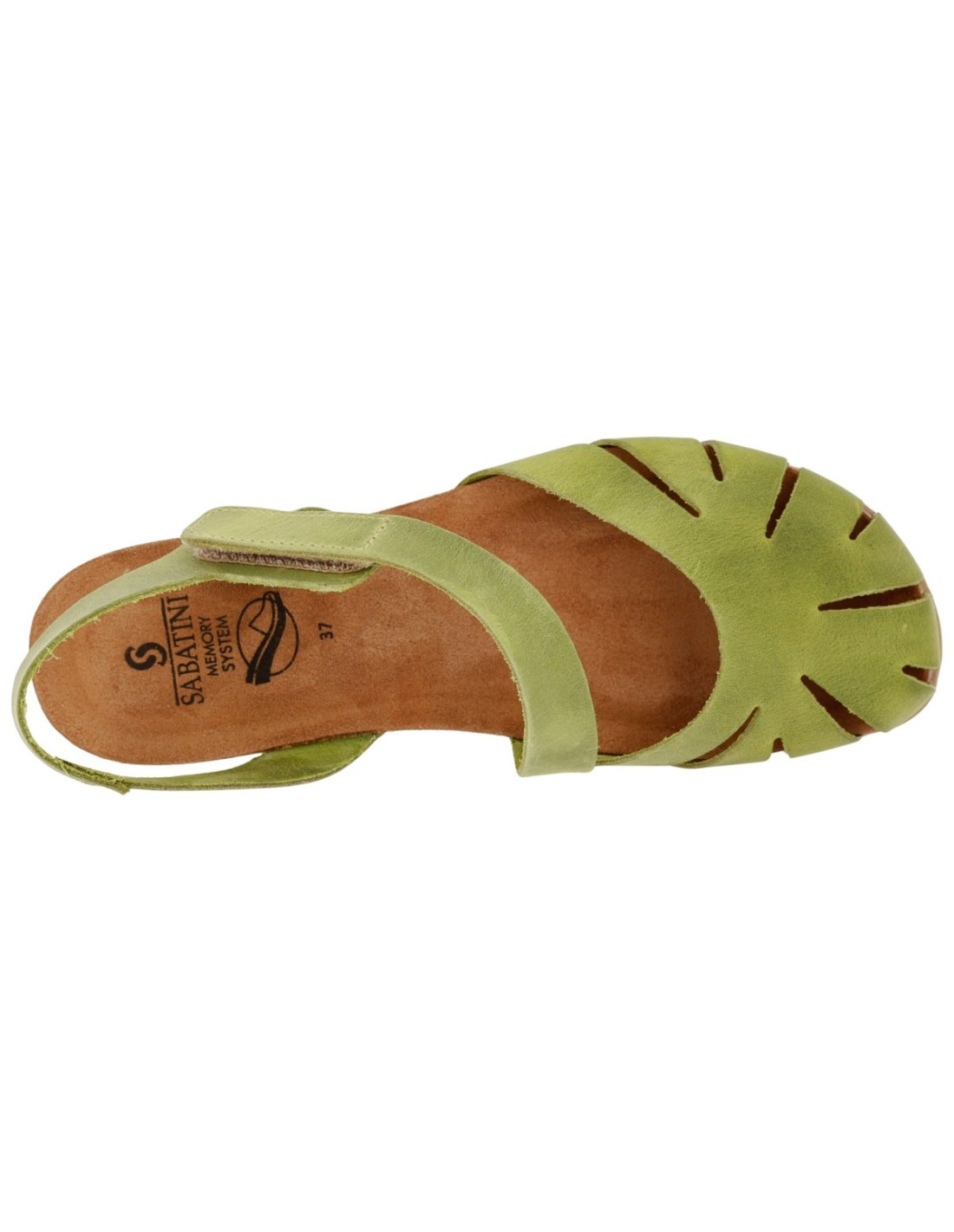 Sandali Donna Sabatini Sprinter Verde Lime – Pelle Nabuk con Taglio a Ventaglio e Velcro