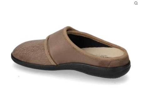 Pantofola donna Valleverde 25104 taupe, vista laterale posteriore