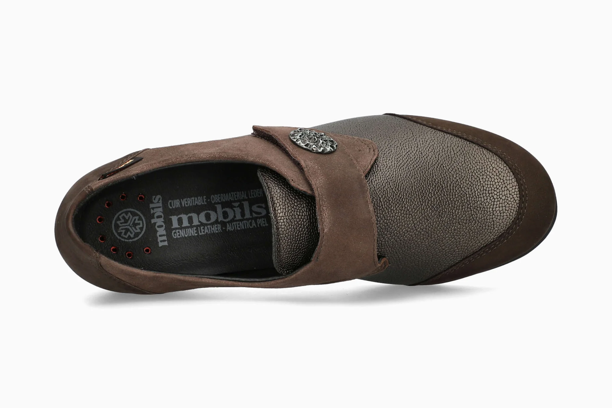 Scarpa donna Mobils by Mephisto Branda Dark Oak con strappo, vista dall’alto
