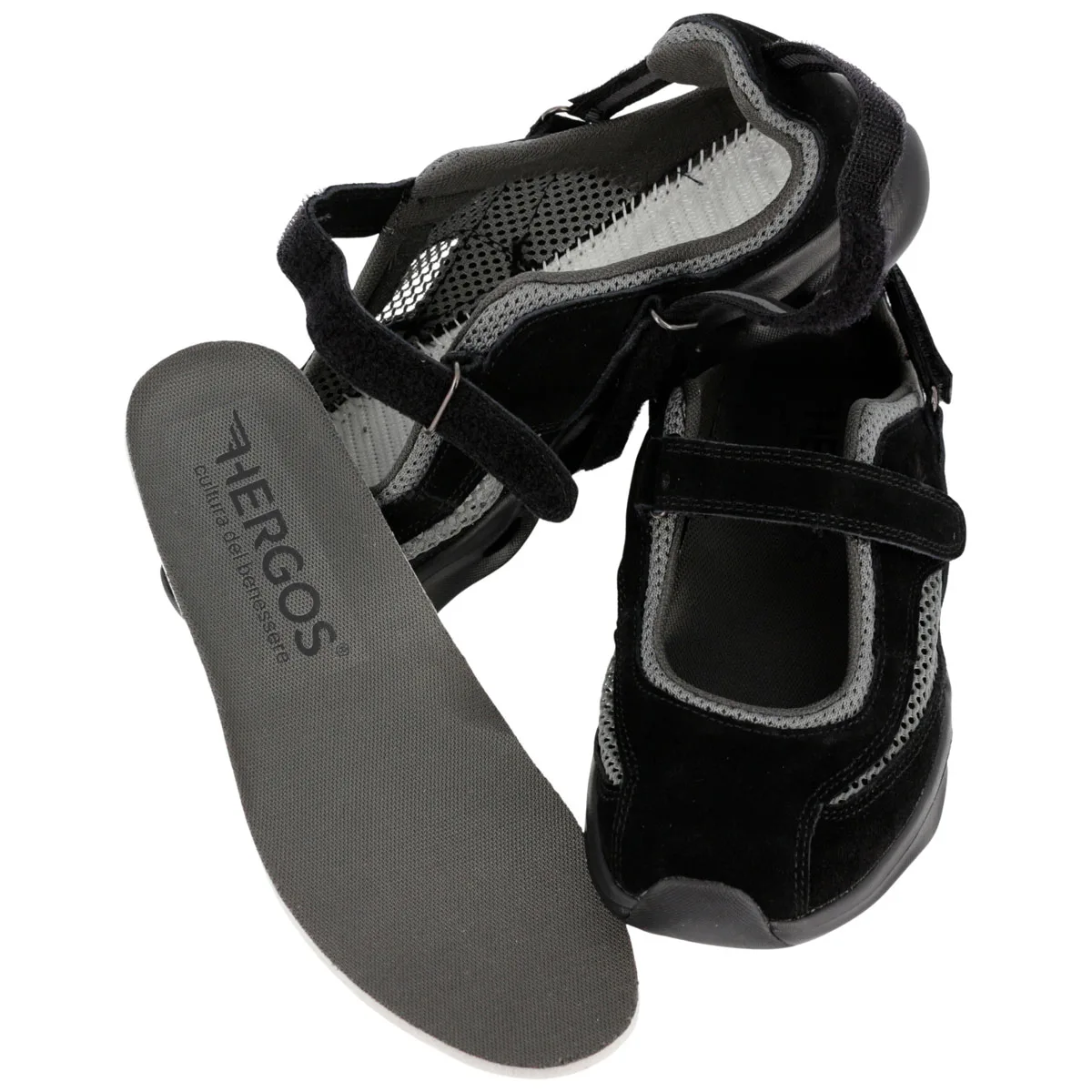 Scarpa Donna Hergos Olympia – Linea TECNA | Camoscio e Rete Nero