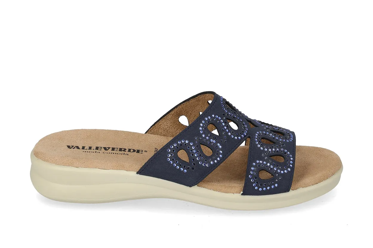 Ciabatta Donna Valleverde – Con Strass 25331  Blu