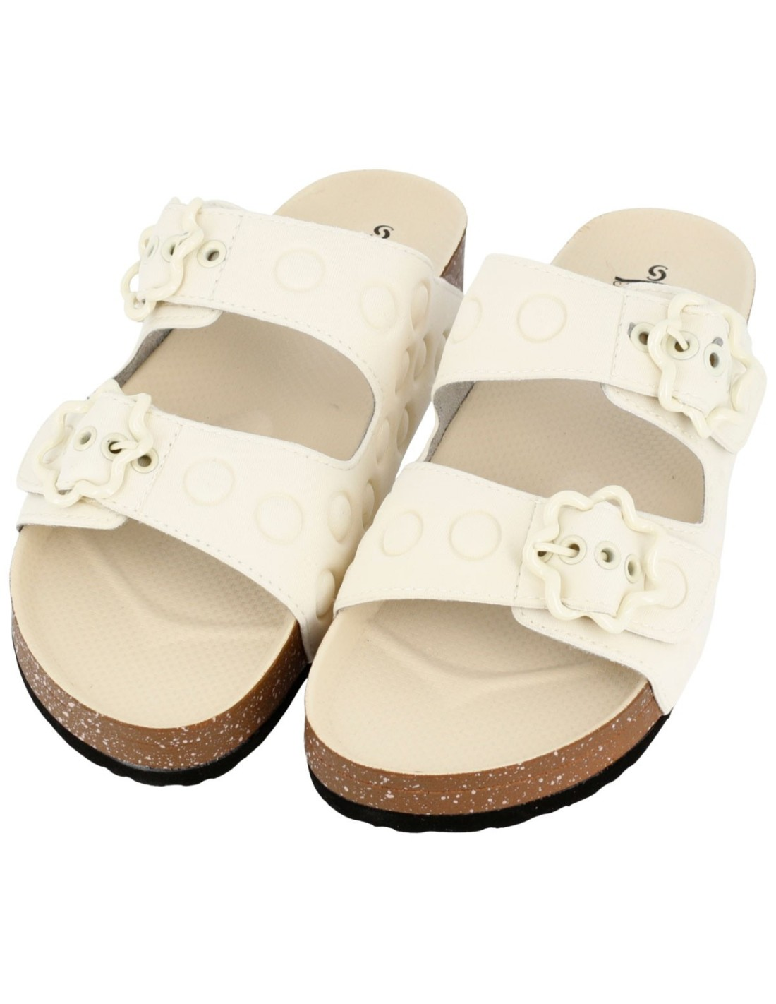 Ciabatte Sabatini donna bianco panna doppio velcro – Memory Foam