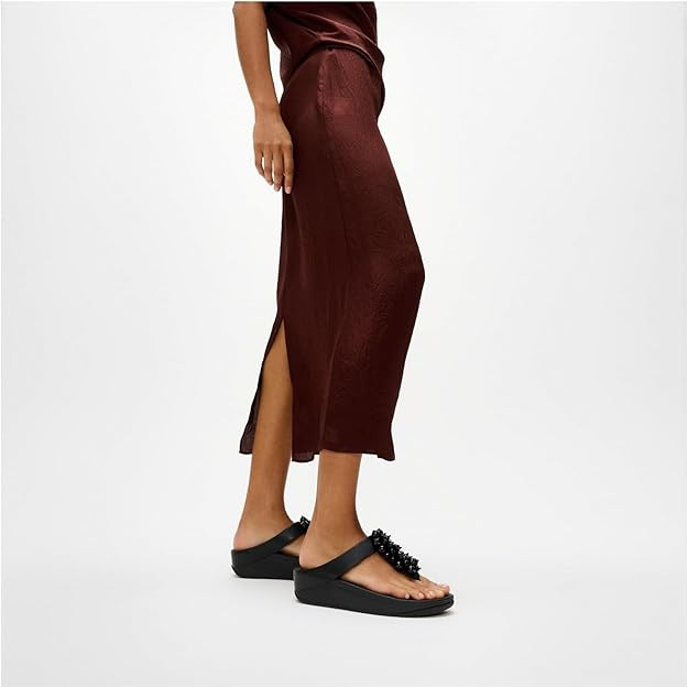 Infradito Donna FitFlop Fino Bead-Cluster Toe-Post Sandals - Black