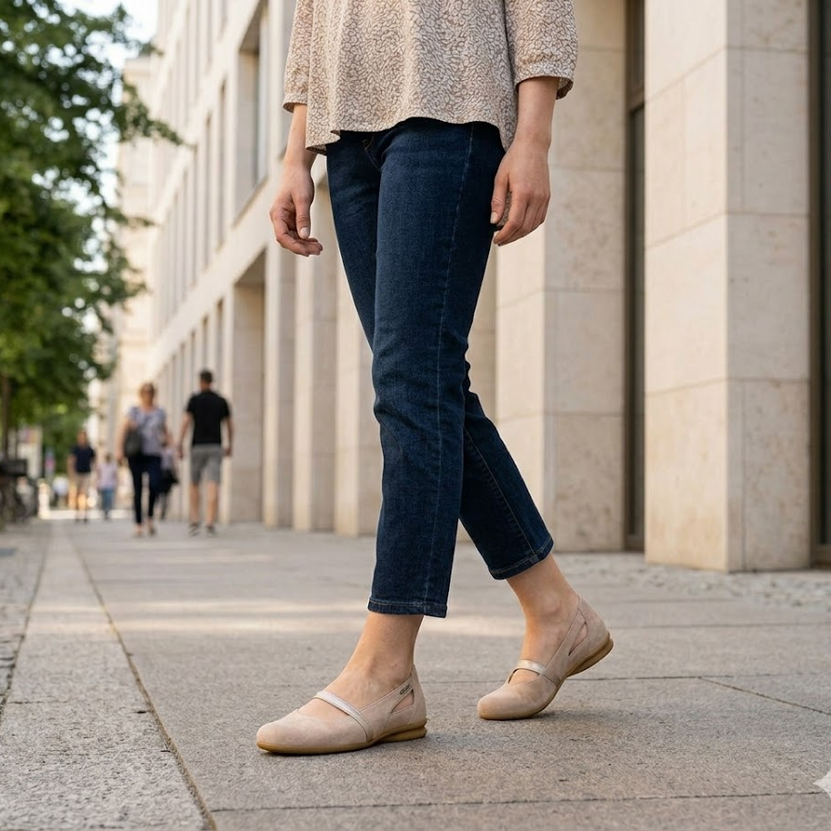Mephisto Mobils SAMYA Ballerina Donna Beige – Plantare Estraibile e Comfort Totale