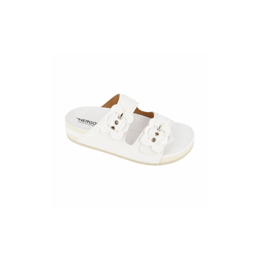 Ciabatta Donna Hergos – Comoda, Regolabile e Sicura | Bianco